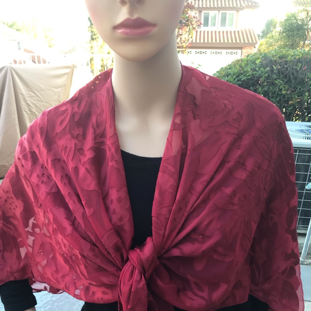 Betsey Johnson Baroque Burnout Draped Red 2 for $15